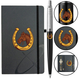 Набор Parker JOTTER Originals ZODIAC Black CT BP Конь с подковой (шариковая ручка + блокнот Parker)