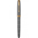 Набор Parker SONNET Cisele Silver GT FP18 F (перьевая ручка + кож.чехол)