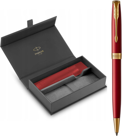 Набор Parker SONNET Intense Red GT BP (шариковая ручка + чехол красный)