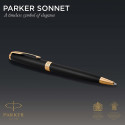 Набір Parker SONNET Matte Black Lacquer GT BP (кулькова ручка + чохол)