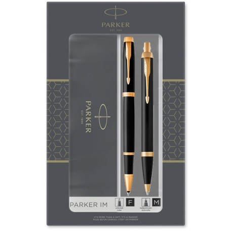 Набір ручок Parker IM Black GT RB+BP (ролерна + кулькова)