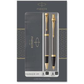 Набір ручок Parker IM Grey Lacquer GT RB+BP DUOSETS (ролерна + кулькова)