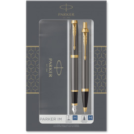 Набір ручок Parker IM Grey Lacquer GT FP+BP (перова + кулькова)