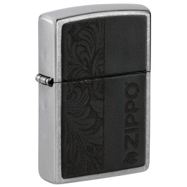 Зажигалка Zippo Classic Black Leather Emblem - Zippo Design Street Chrome 46919