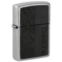 Зажигалка Zippo Classic Black Leather Emblem - Zippo Design Street Chrome 46919