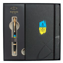 Набір Parker IM UKRAINE Black GT BP Тризуб фігурний на тлі прапора (кулькова ручка + блокнот Parker)