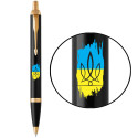 Набір Parker IM UKRAINE Black GT BP Тризуб фігурний на тлі прапора (кулькова ручка + блокнот Parker)