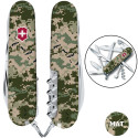 Складной нож Victorinox HUNTSMAN ARMY Пиксель с крас. лого 1.3713.3.W3941p