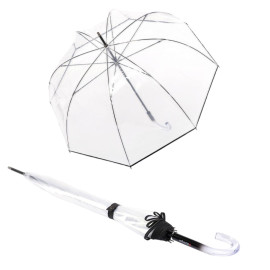 Зонт Knirps C.760 Stick Manual Transparent Black Kn96-8760-1000
