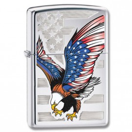 Зажигалка Zippo Classics Eagle Flag High Polish Chrome Zp28449