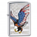 Зажигалка Zippo Classics Eagle Flag High Polish Chrome Zp28449