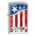 Зажигалка Zippo Classics US Flag High Polish Chrome Zp29095