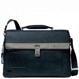 Портфель Piquadro VIBE / Blue-Grey на 2 відділення з фронтальною кишенею і з відділенням для ноутбука (42x30x13) CA1045VI_BGR