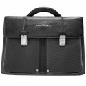 Портфель Piquadro Link чорний на 2 відділення з 2 фронтальними кишенями CA1044LK_N