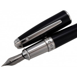 Перьевая ручка ST Dupont Olympio XL Diamonds Black Ch.Lacquer PP FP Du481675m