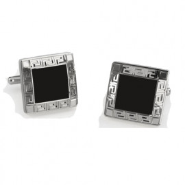 Запонки Versace Silver Square With Black Enamel Vrhmg7s6ba0000000