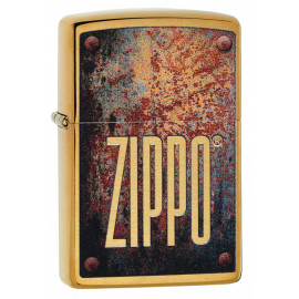 Зажигалка Zippo Classics Rusty Plate Brushed Brass Zp29879