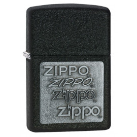 Запальничка Zippo Classic Pewter Emblem Black Crackle Zp363