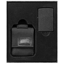 Зажигалка Zippo Classic Black Cracle с черн. чехлом Zp49402