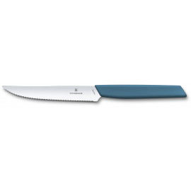 Ніж для стейка та піци Victorinox SWISS MODERN 12см хвил син 6.9006.12W2
