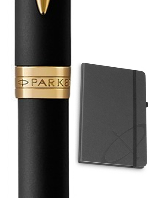 Набір Parker SONNET Matte Black Lacquer GT BP (кулькова ручка + блокнот Parker)