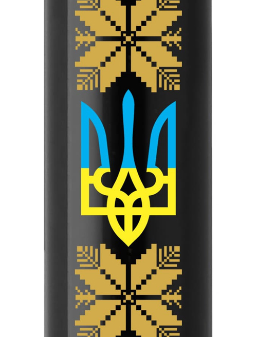 Ручка шариковая Parker IM UKRAINE Black GT BP Трезубец с желтым орнаментом 22032_T1366u