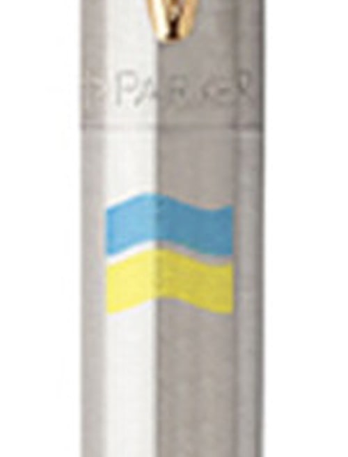Шариковая ручка Parker JOTTER Stainless Steel GT BP Флаг сине-желтый 16032_T008c