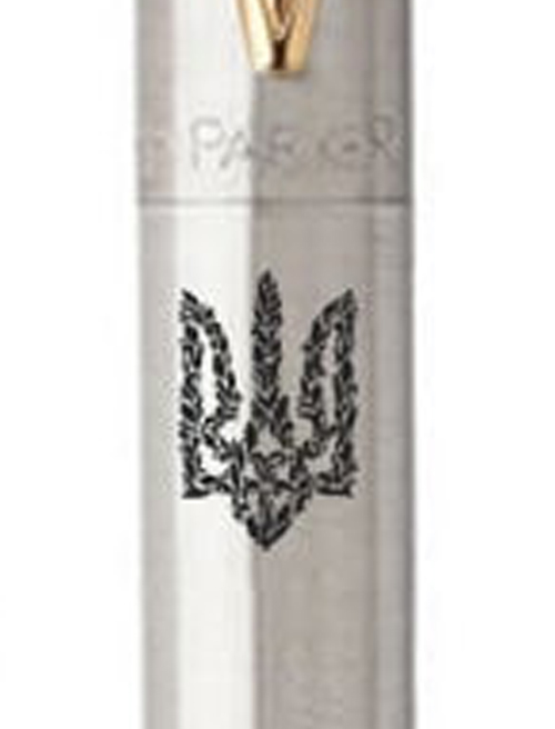 Ручка шариковая Parker JOTTER Stainless Steel GT BP Трезубец цветочный 16032_T055b