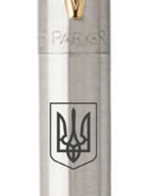Ручка шариковая Parker JOTTER Stainless Steel GT BP Герб Украины 16032_T005b