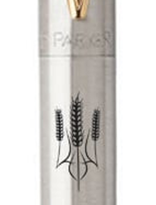 Ручка шариковая Parker JOTTER Stainless Steel GT BP Трезубец из колосков 16032_T059b