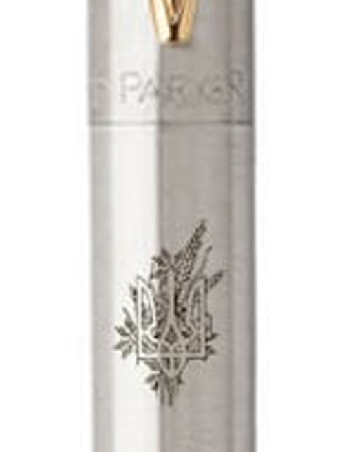 Ручка шариковая Parker JOTTER Stainless Steel GT BP Трезубец с пшеницей 16032_T066b