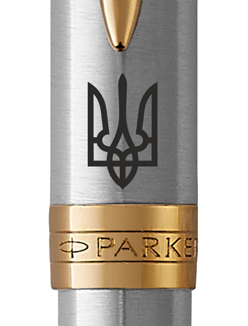 Ручка кулькова Parker SONNET UKRAINE Stainless Steel GT BP Тризуб 84132_T001b