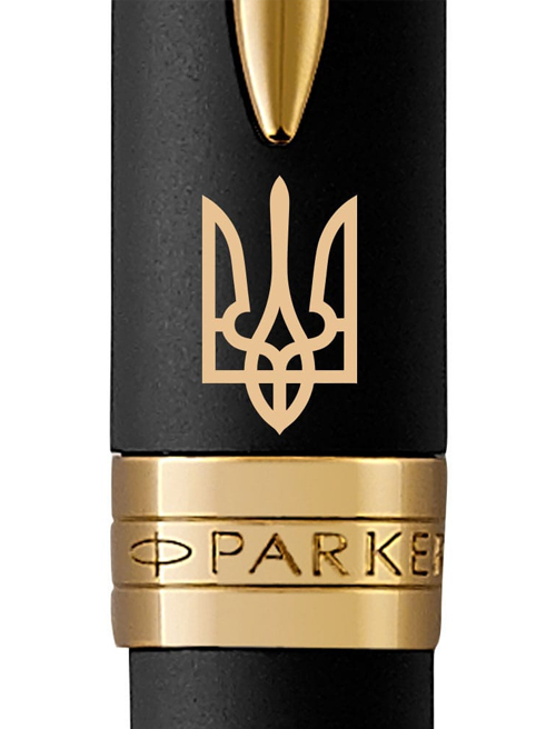 Ручка кулькова Parker SONNET UKRAINE Matte Black Lacquer GT BP Тризуб 84832_T001y
